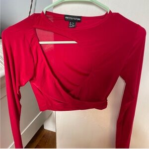 Pretty little thing red haltered top !